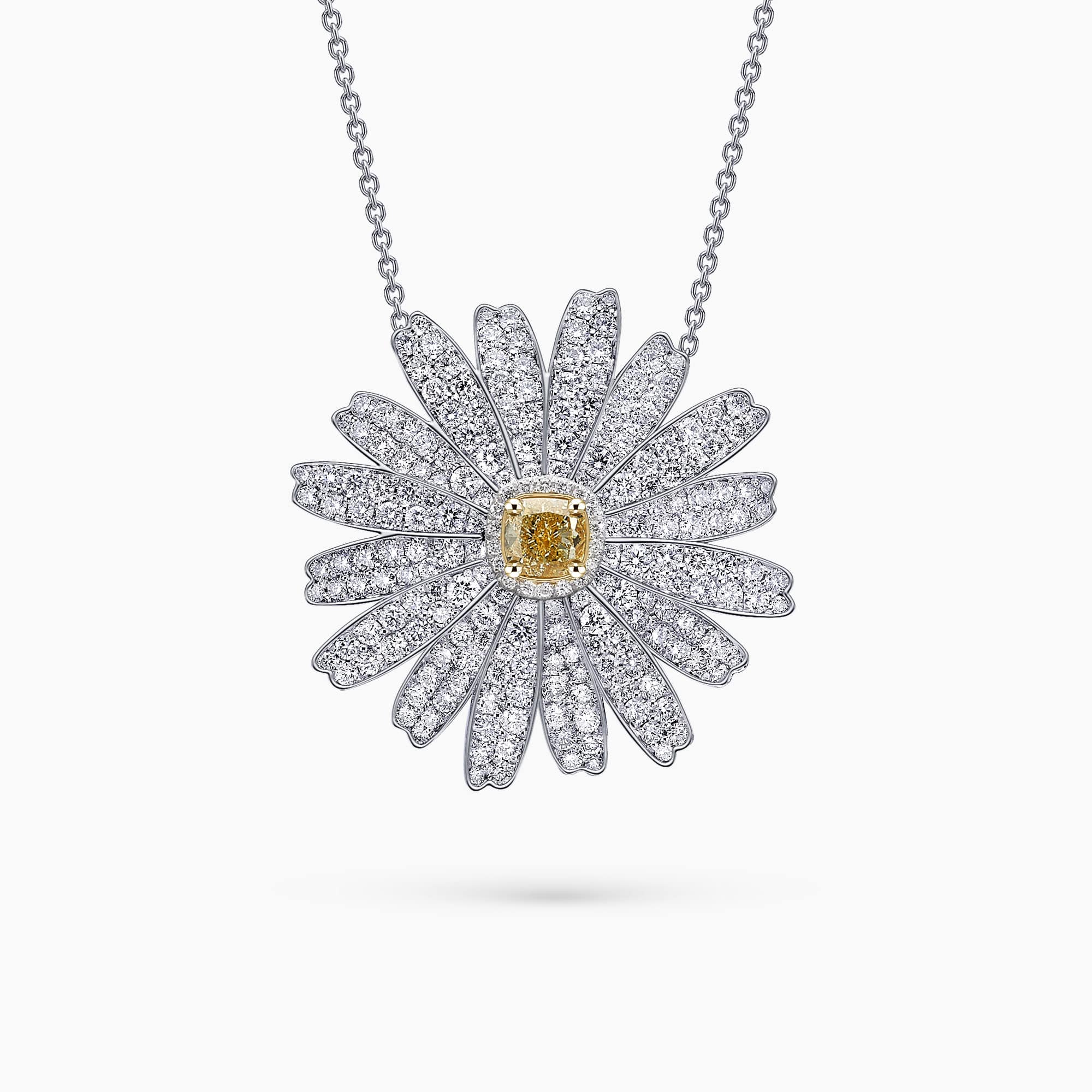 0.50Ct. Fancy Yellow SI1 center Diamond with 2.77Ct