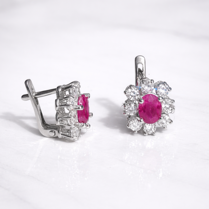 Diamond and Gem Stone Earrings
