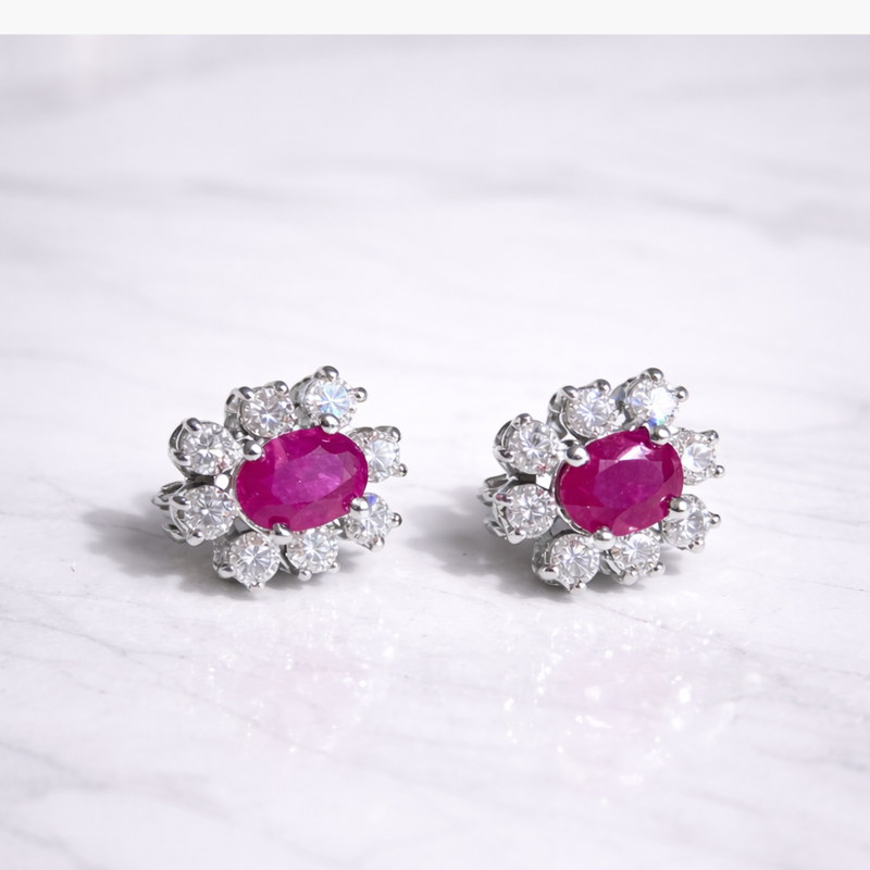 Diamond and Gem Stone Earrings