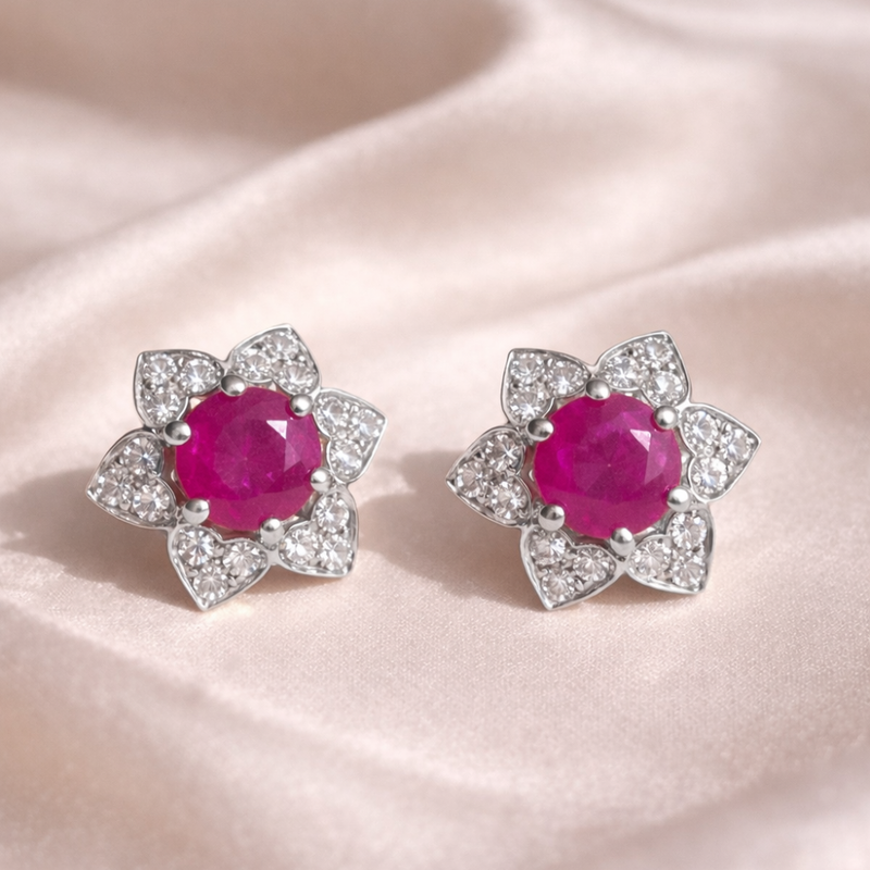 Diamond and Gem Stone Earrings