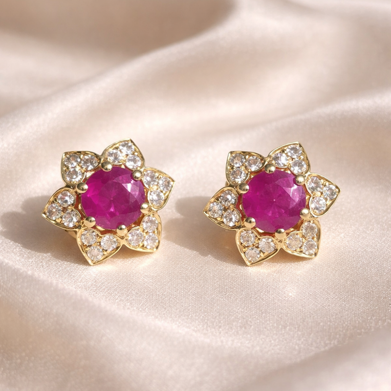 Diamond and Gem Stone Earrings