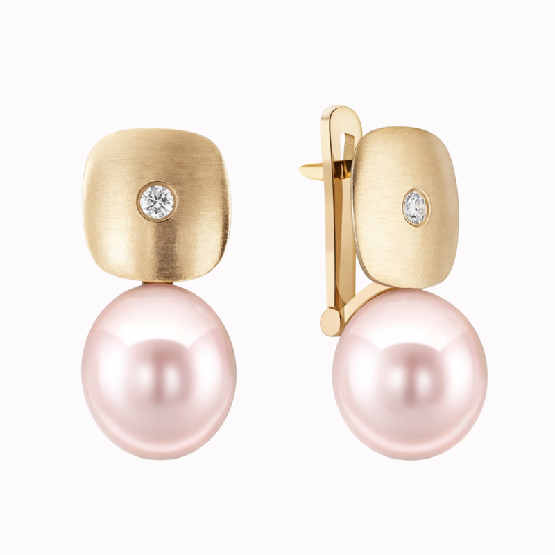 Diamond and Pearl Earrings