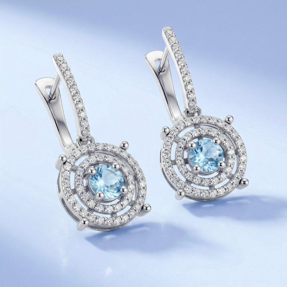Diamond and Gem Stone Earrings