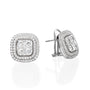 14K Gold Earrings set with 8 Round Brilliant center stones