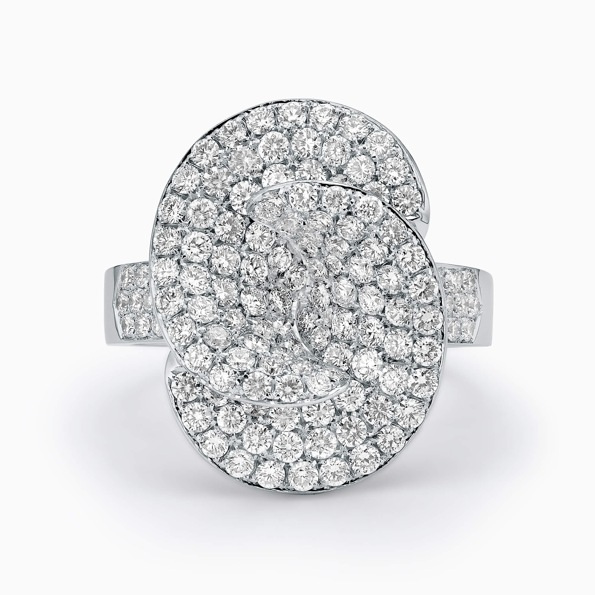 1.74Ct. Diamond mounted in a 14K White Rose Flower Shaped Ring