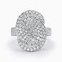 1.74Ct. Diamond mounted in a 14K White Rose Flower Shaped Ring