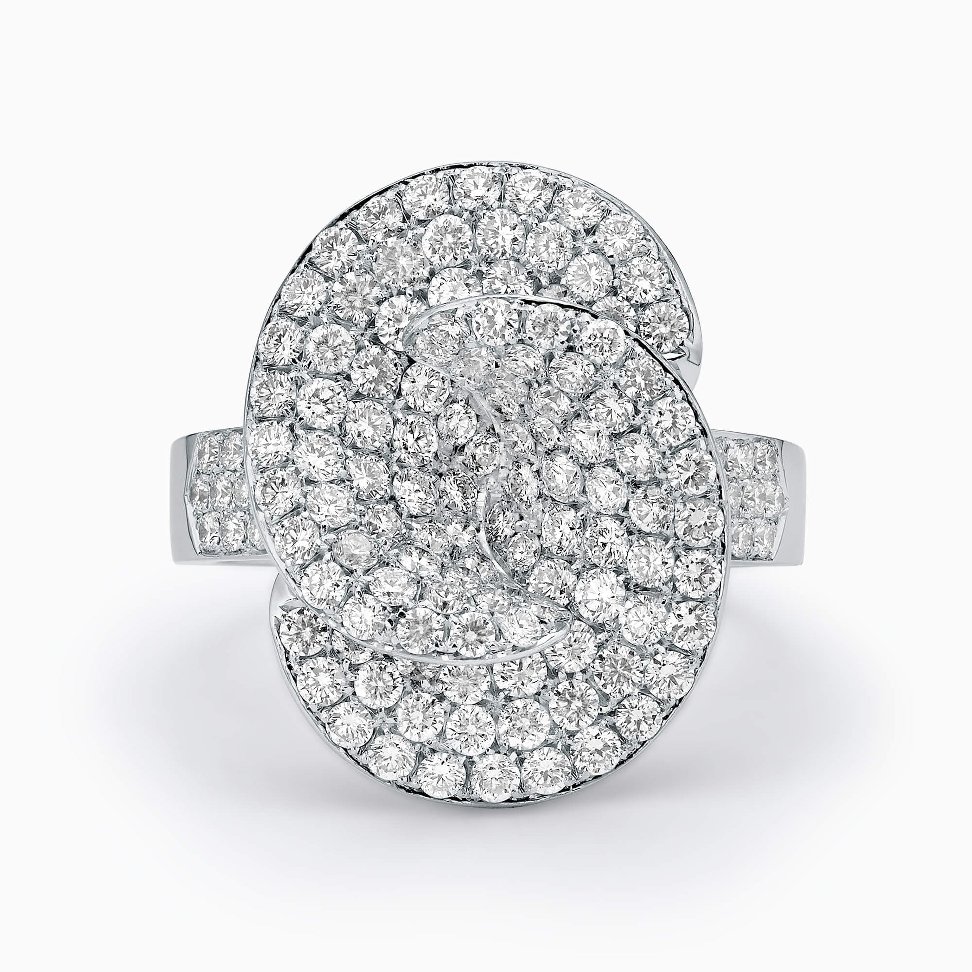 1.74Ct. Diamond mounted in a 14K White Rose Flower Shaped Ring