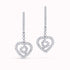 1.67Ct. Diamonds set in 14K White Gold "Heart" Designed Earrings