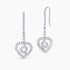 1.67Ct. Diamonds set in 14K White Gold "Heart" Designed Earrings