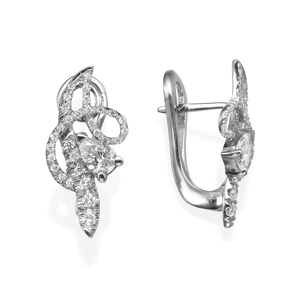 0.46Ct. Pear Shape Diamonds set with 0.27Ct. Diamonds
