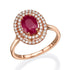 1.45Ct. Oval Cut Ruby Gem stone set with 0.32Ct. Diamonds