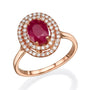 1.45Ct. Oval Cut Ruby Gem stone set with 0.32Ct. Diamonds