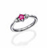 0.36Ct. Round Cut Ruby Gem stone with 2 Round Cut Diamonds