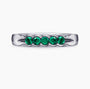 Delicate 14K White Gold Ring with 0.40Ct. Emerald Gemstones