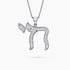0.58Ct. Diamond in a 14K White Gold "Chai" Pendant