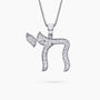 0.58Ct. Diamond in a 14K White Gold "Chai" Pendant