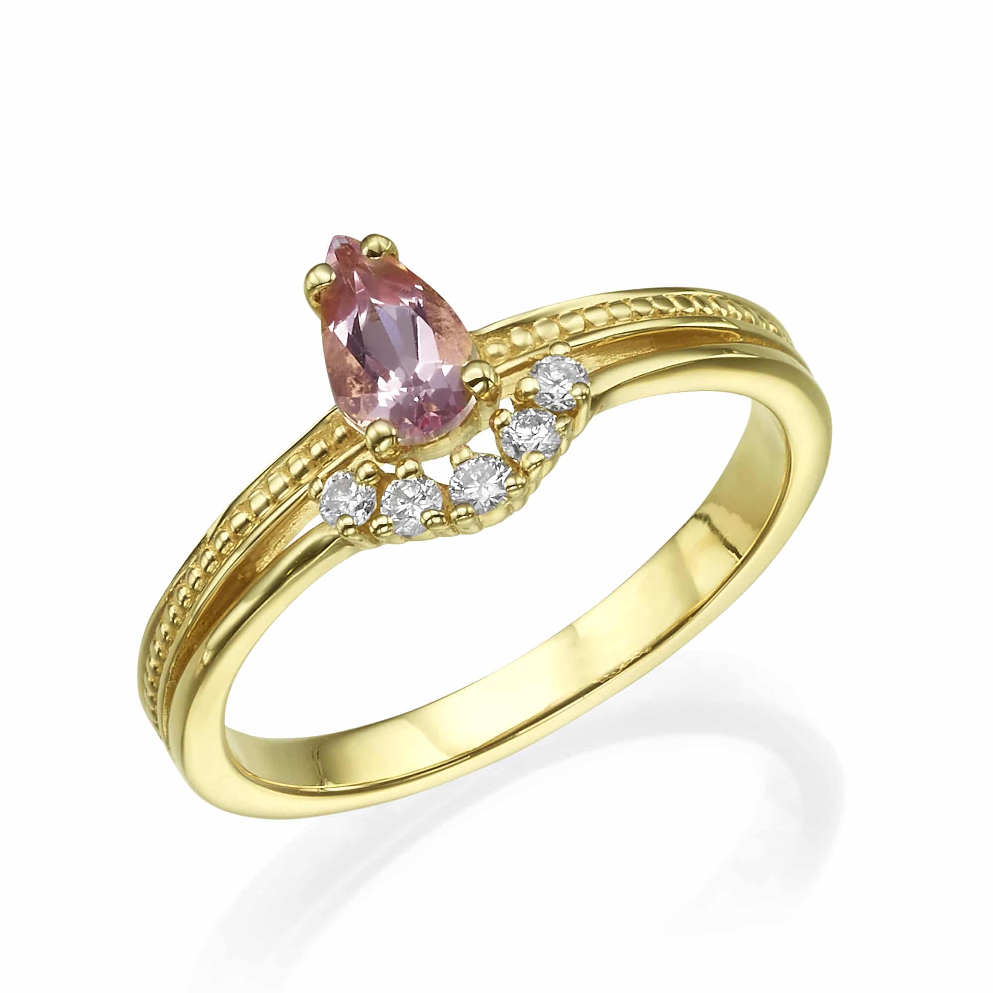 0.50Ct. Morganite center Stone and 0.11Ct. Diamond halo