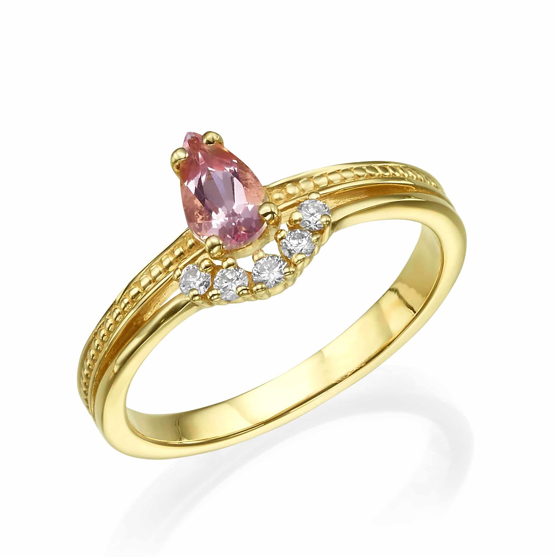 0.50Ct. Morganite center Stone and 0.11Ct. Diamond halo