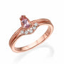 0.50Ct. Morganite center Stone and 0.11Ct. Diamond halo