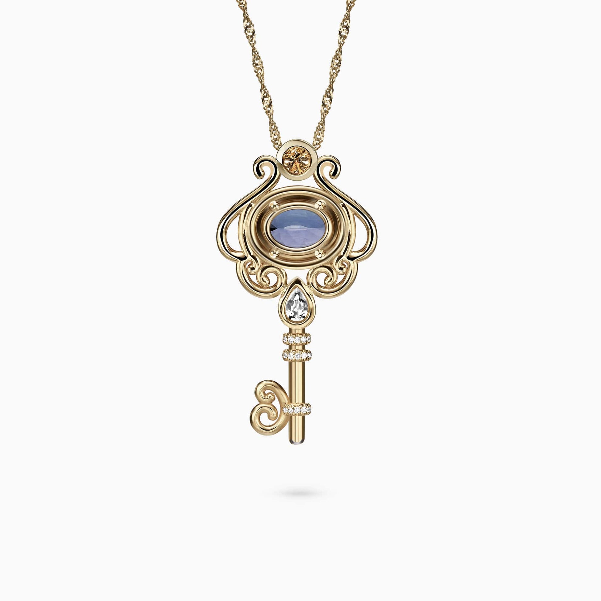 Diamond and Gem Stone Pendant