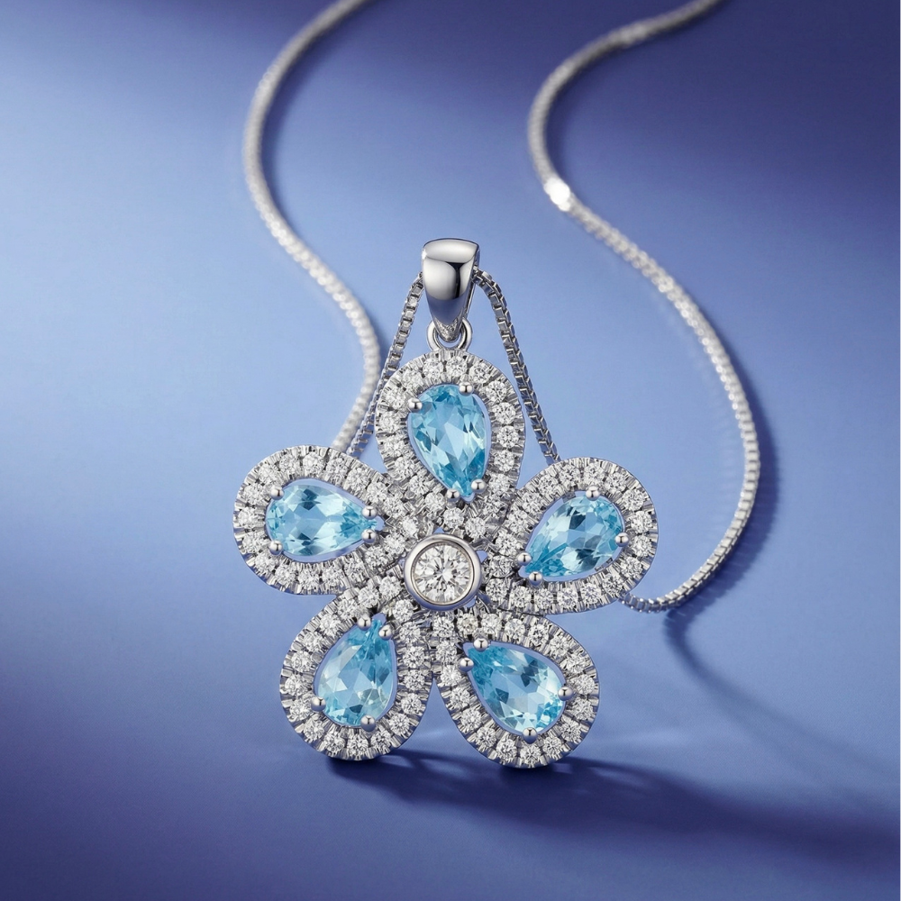 Diamond and Gem Stone Pendant