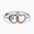 0.06Ct. Diamonds mounted in a 14K Gold Hearts designed Ring