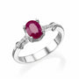 1.04Ct. Round Cut Ruby Gem stone with 12 Round Cut Diamonds