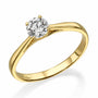A 14K gold Ring, set with a 0.30 Ct. center round cut