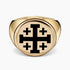 14K Yellow Gold Cross Ring with Enamel Coating