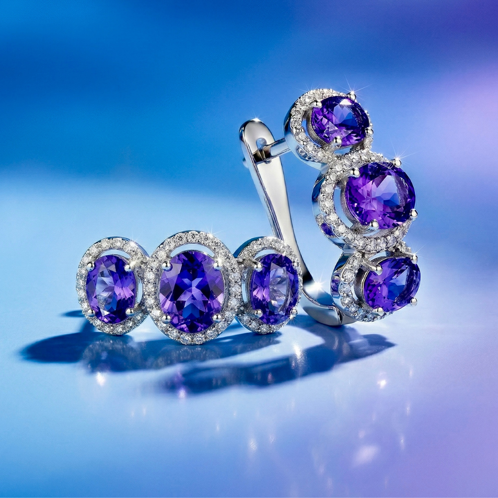 Diamond and Gem Stone Earrings