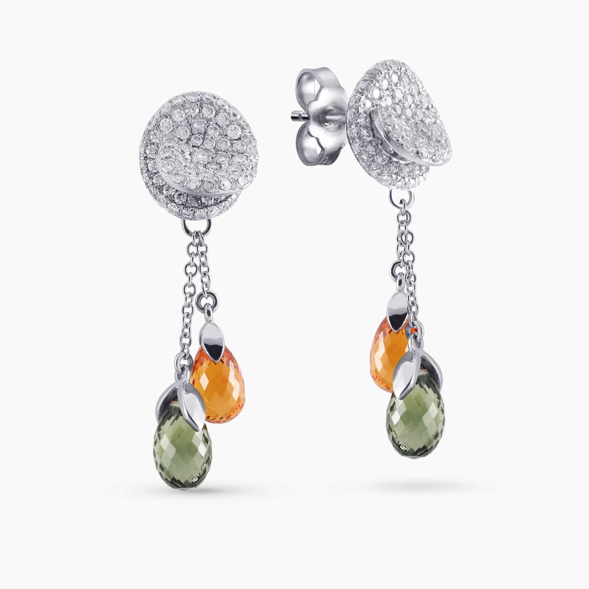 Diamond and Gem Stone Earrings