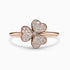 0.24Ct. Diamonds mounted in a 14K Rose Gold Clover designed Ring