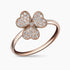 0.24Ct. Diamonds mounted in a 14K Rose Gold Clover designed Ring