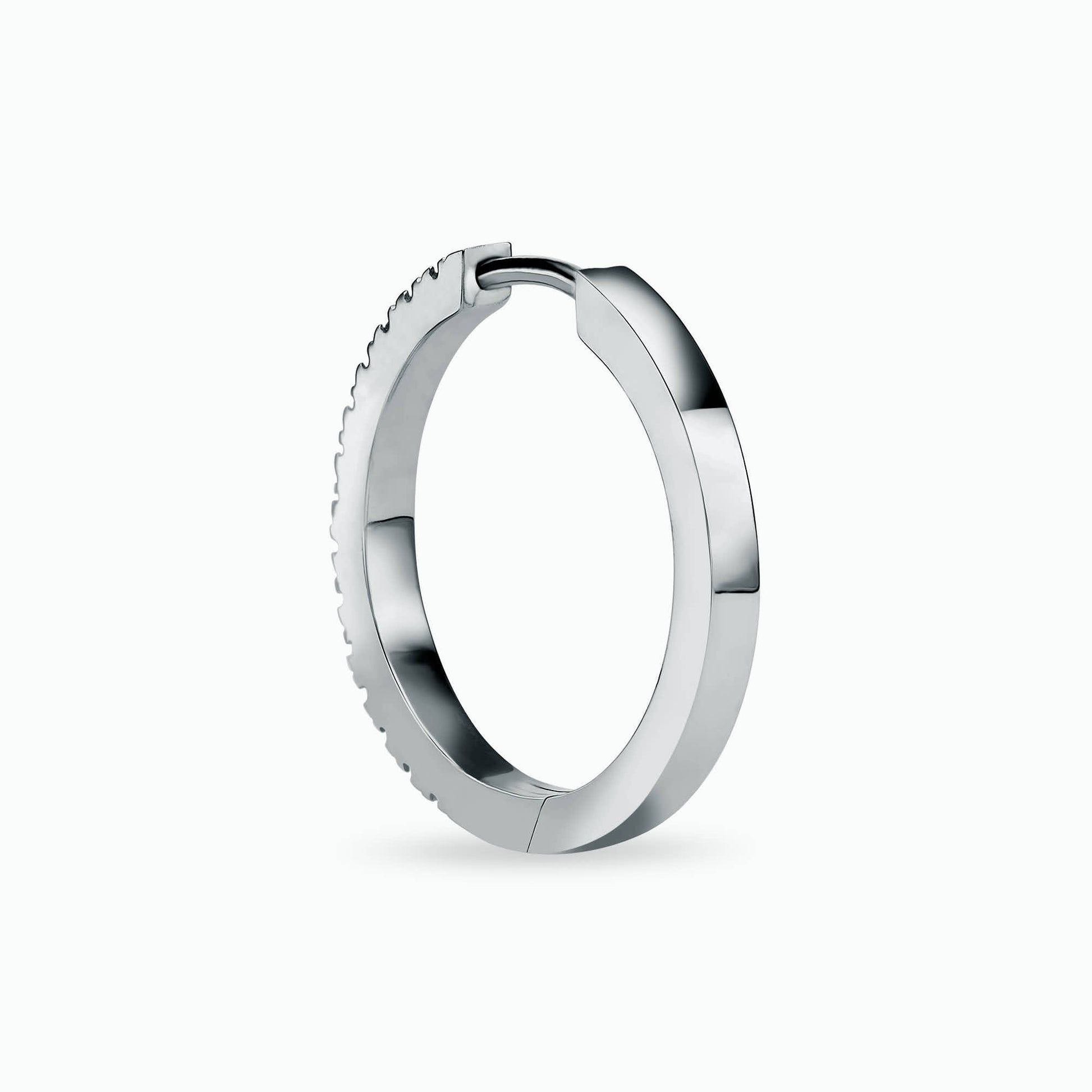 0.36Ct. Diamond Hoop Earrings mounted in 14K White Gold