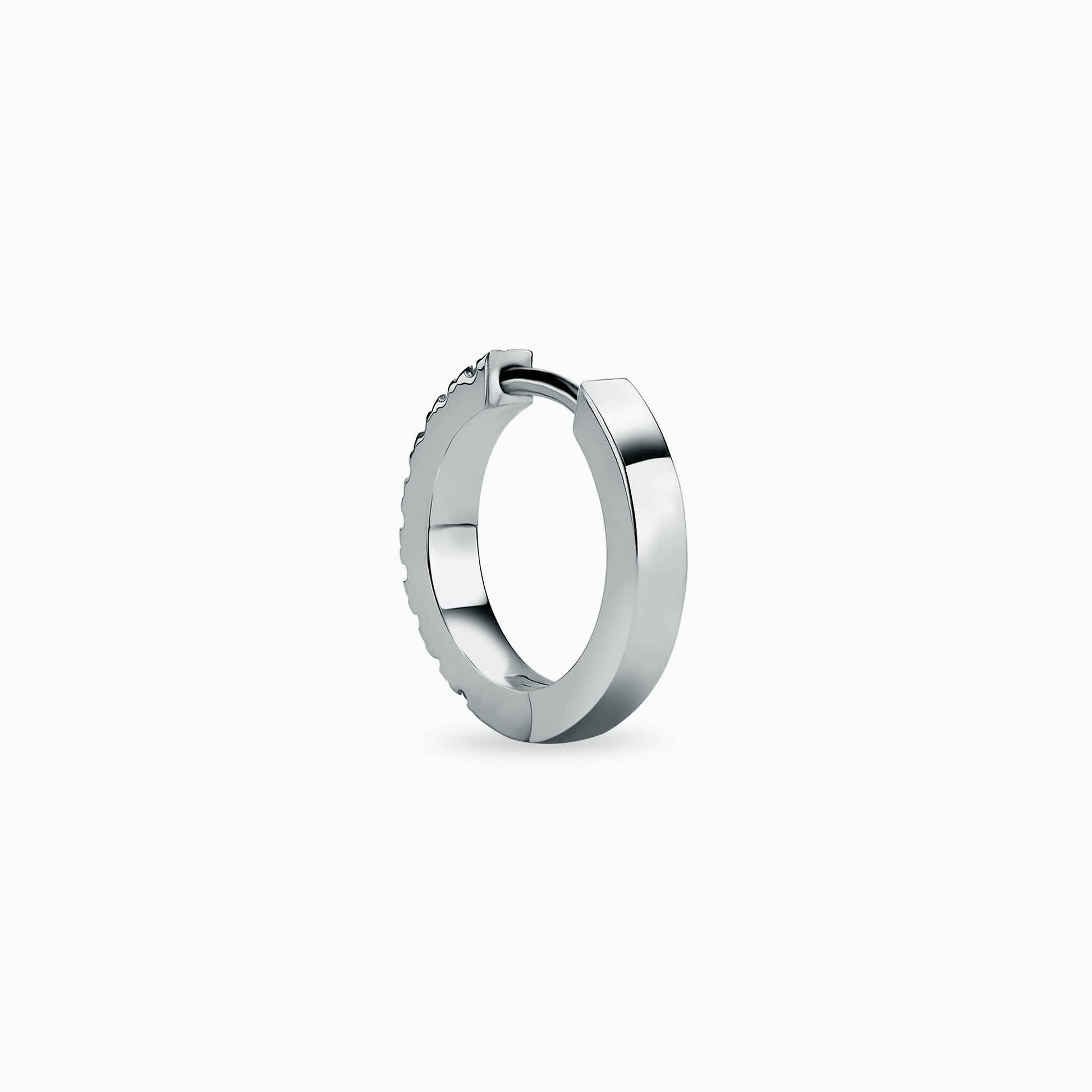 0.23Ct. Diamond Hoop Earrings mounted in 14K White Gold