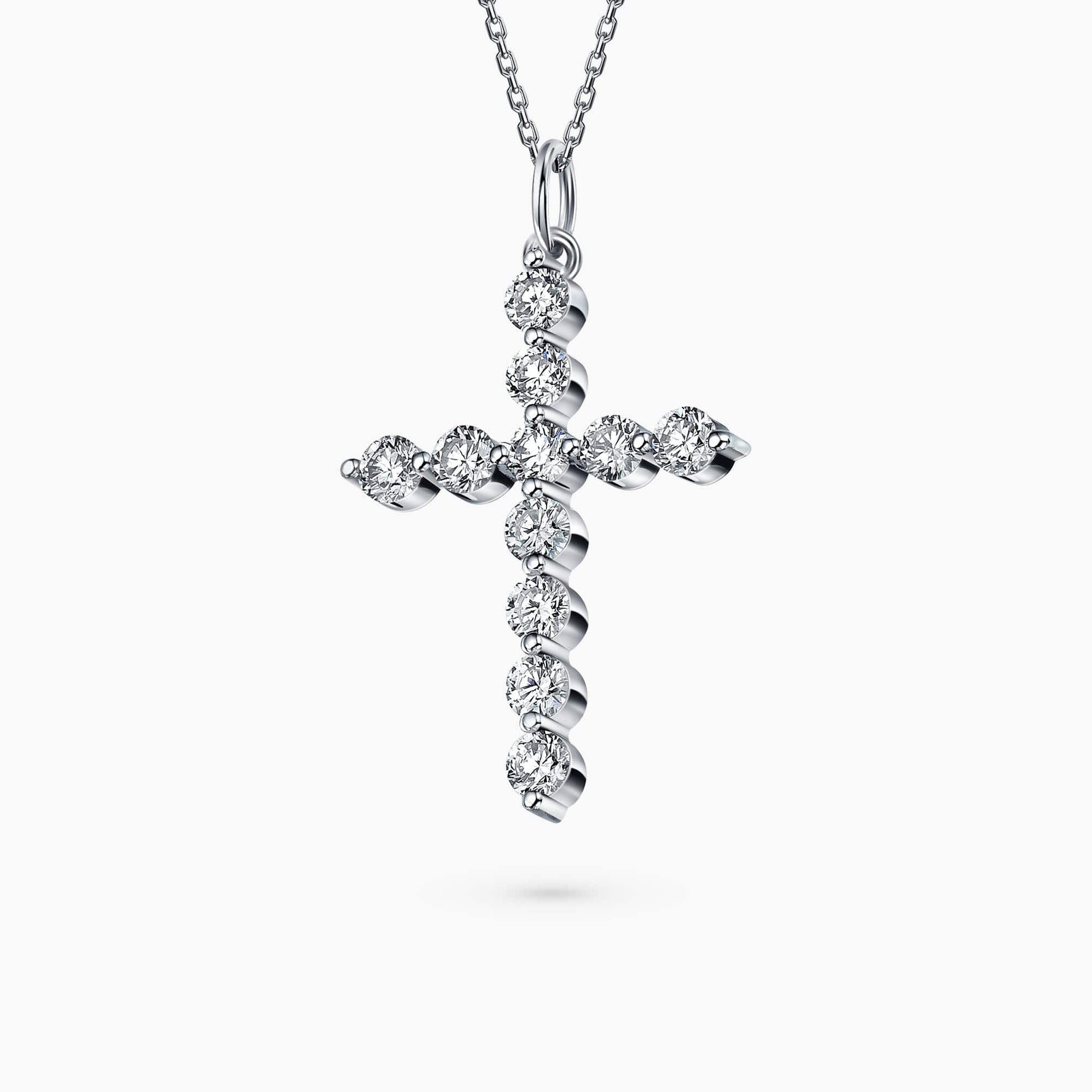 14K White Gold Cross Pendant, with 1.17Ct. Diamonds set. (ID 277119 )