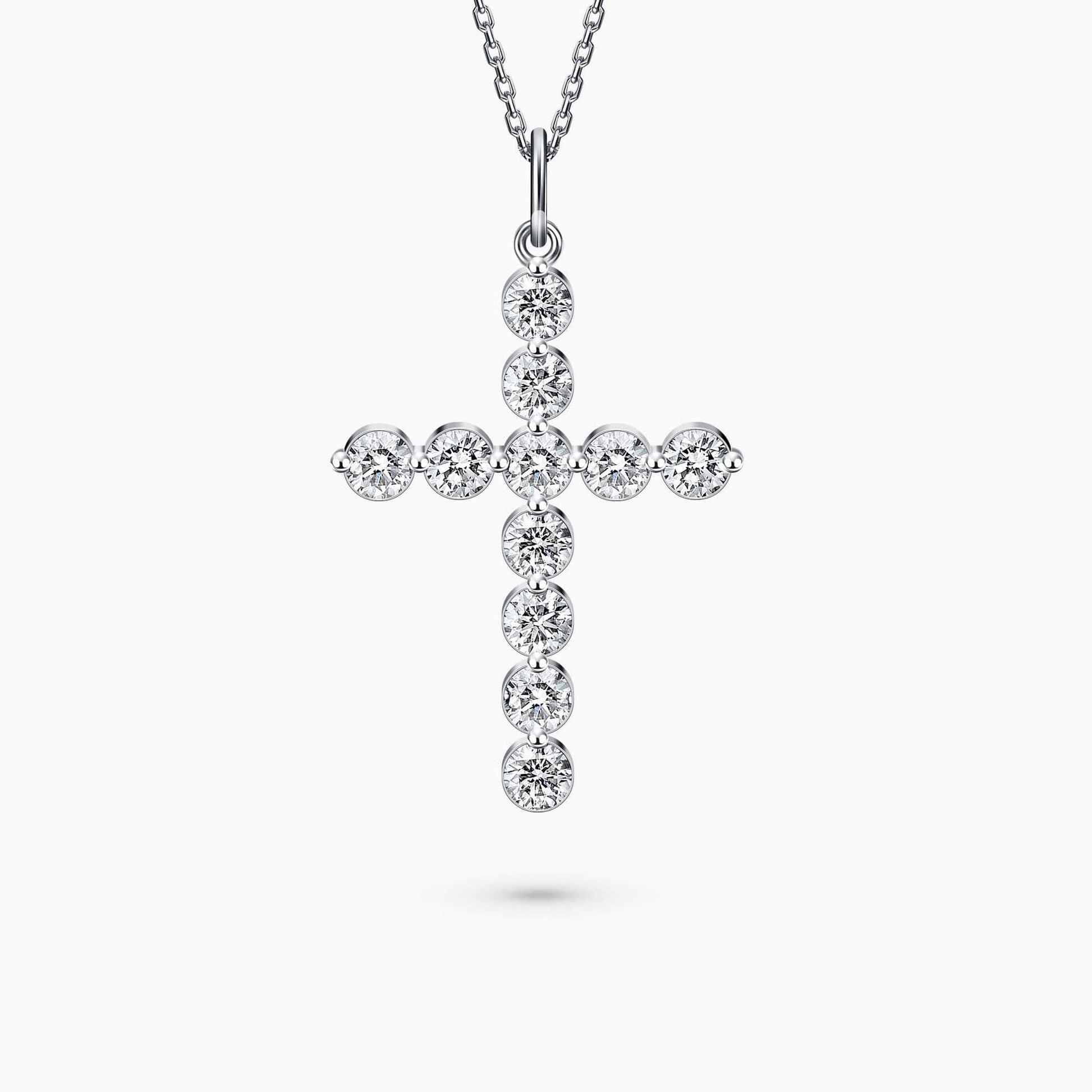 14K White Gold Cross Pendant, with 1.17Ct. Diamonds set. (ID 277119 )