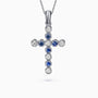 Diamond and Sapphire Cross Pendant