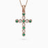 Diamond and Emerald Cross Pendant