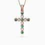 Diamond and Emerald Cross Pendant