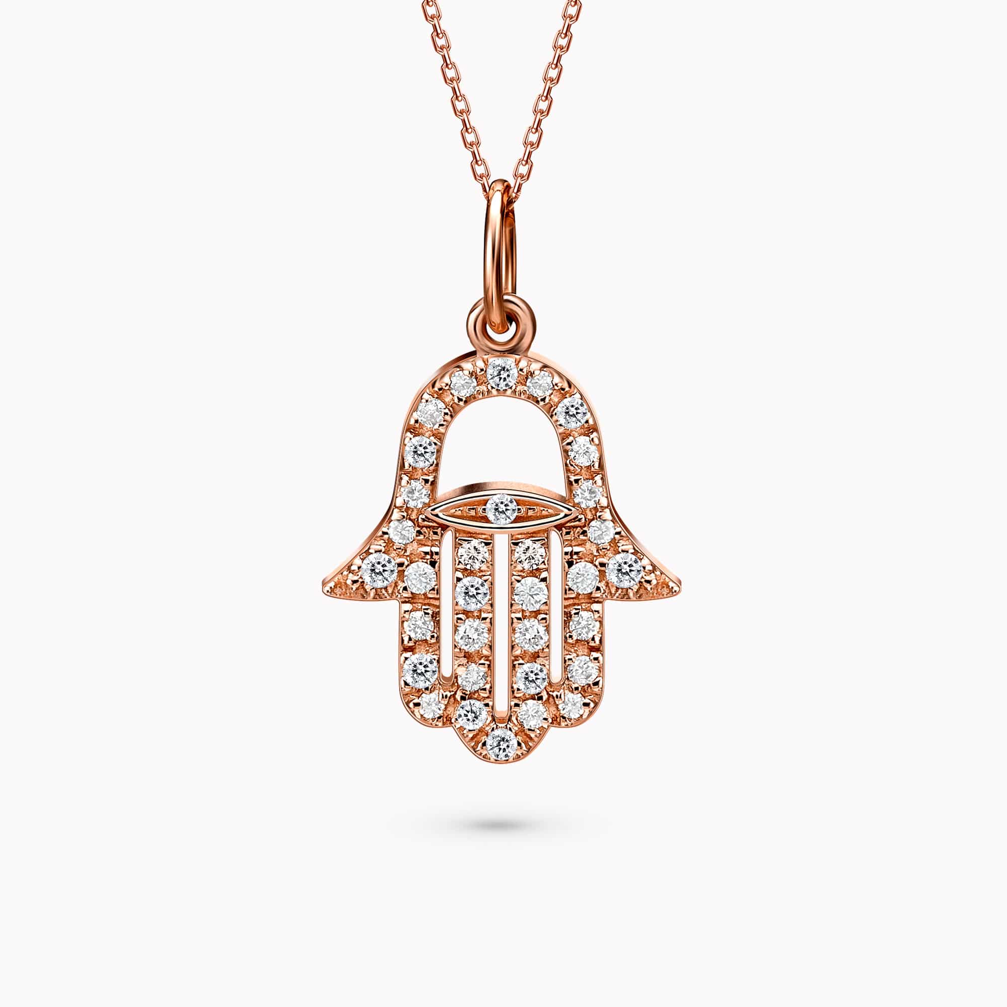 “Hamsa” Pendant with 0.13Ct. Diamonds setting. Available in