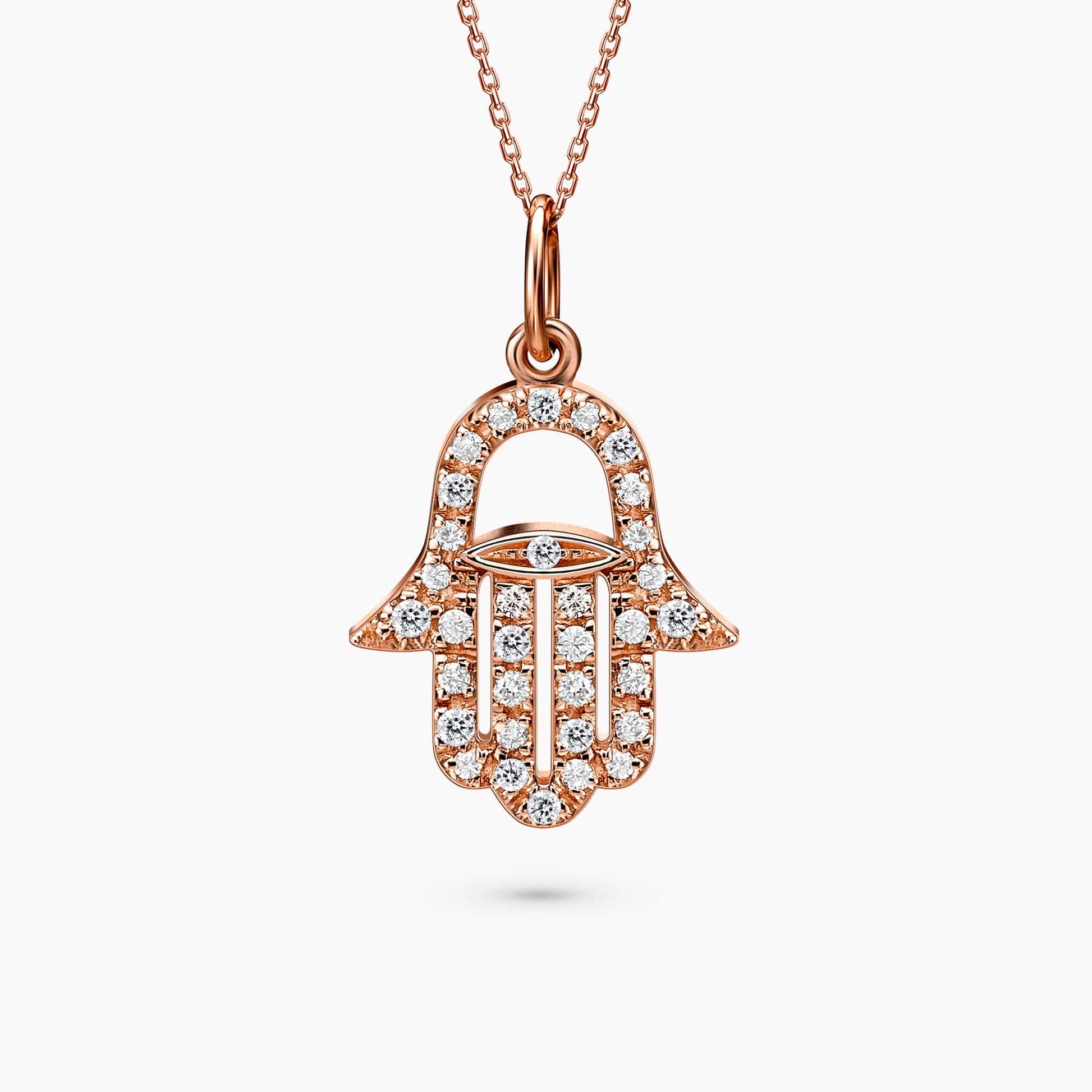 “Hamsa” Pendant with 0.13Ct. Diamonds setting. Available in