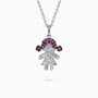 Girl Figure Diamond and Gem Stone Pendant