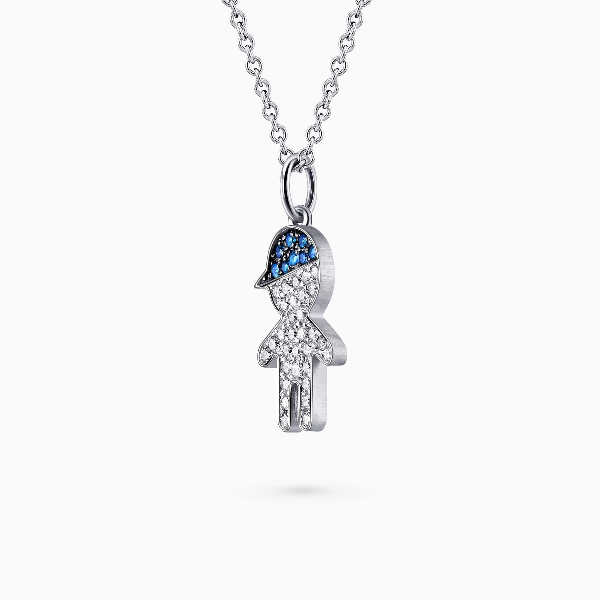 Boy Figure Diamond and Gem Stone Pendant