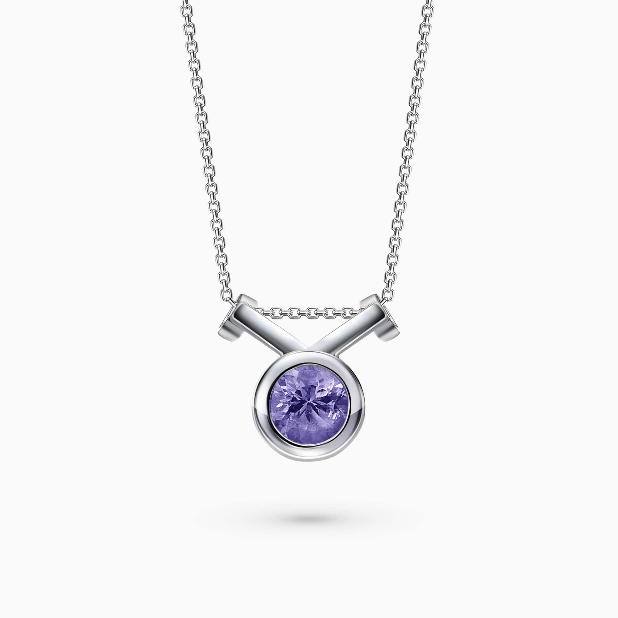 0.50Ct. Tanzanite Gemstone mounted in a 14K White Gold Pendant