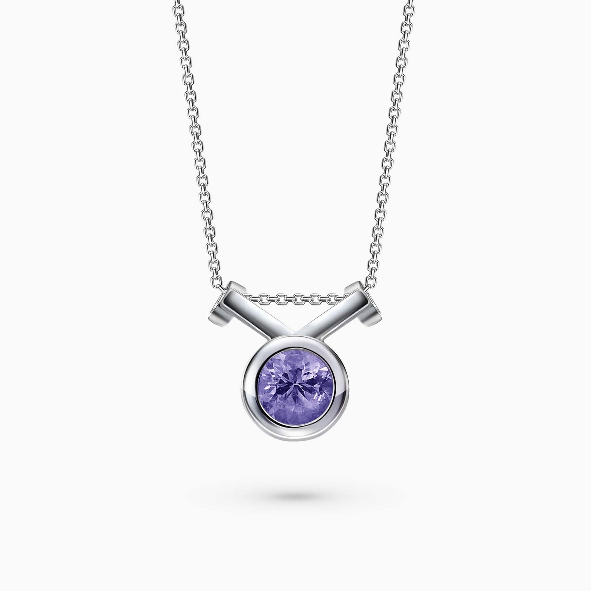 0.50Ct. Tanzanite Gemstone mounted in a 14K White Gold Pendant