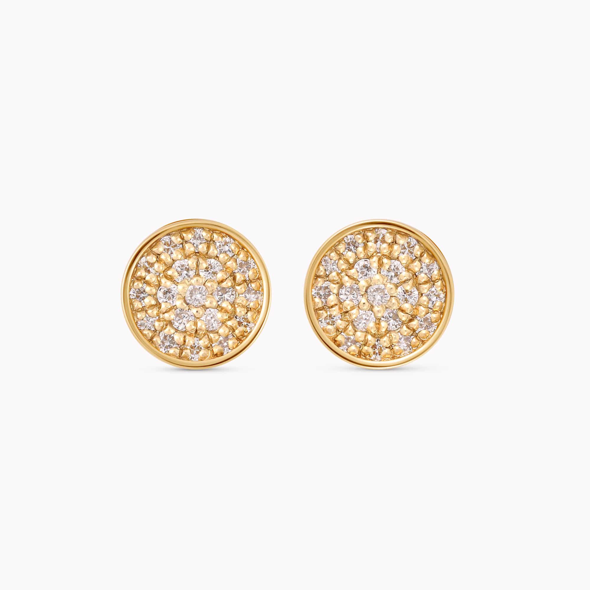 0.19Ct. Diamond Earrings mounted in 14K Yellow Gold