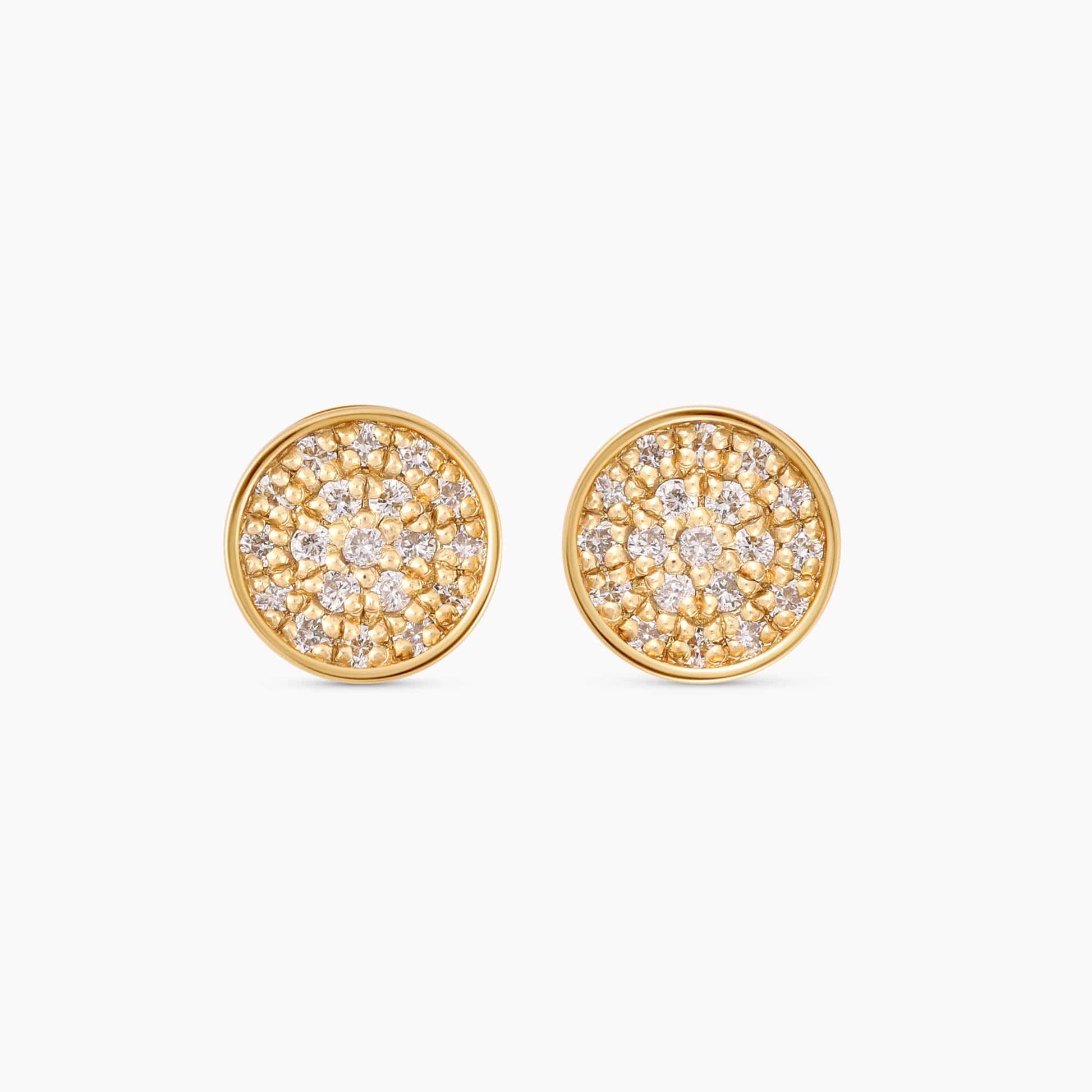 0.19Ct. Diamond Earrings mounted in 14K Yellow Gold