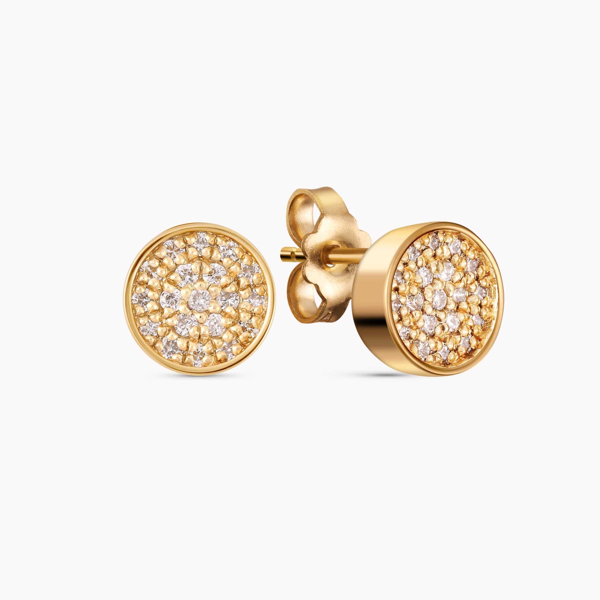 0.19Ct. Diamond Earrings mounted in 14K Yellow Gold