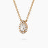 14K Gold drop Pendant with 0.16Ct. Diamond Halo set with